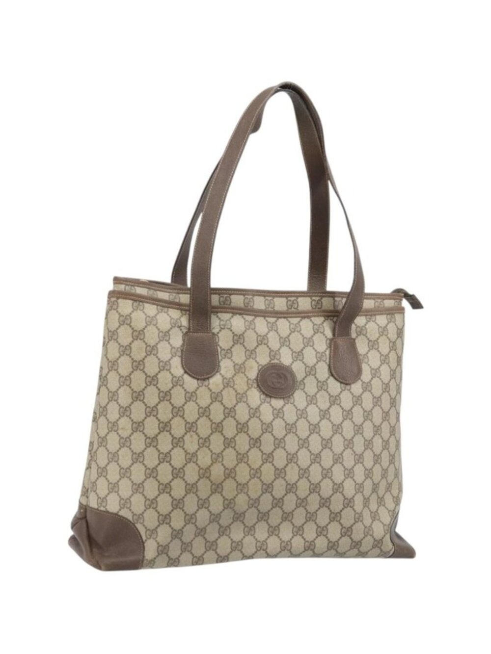 GUCCI GG Supreme Tote Bag PVC Beige Gold 002 39 0172